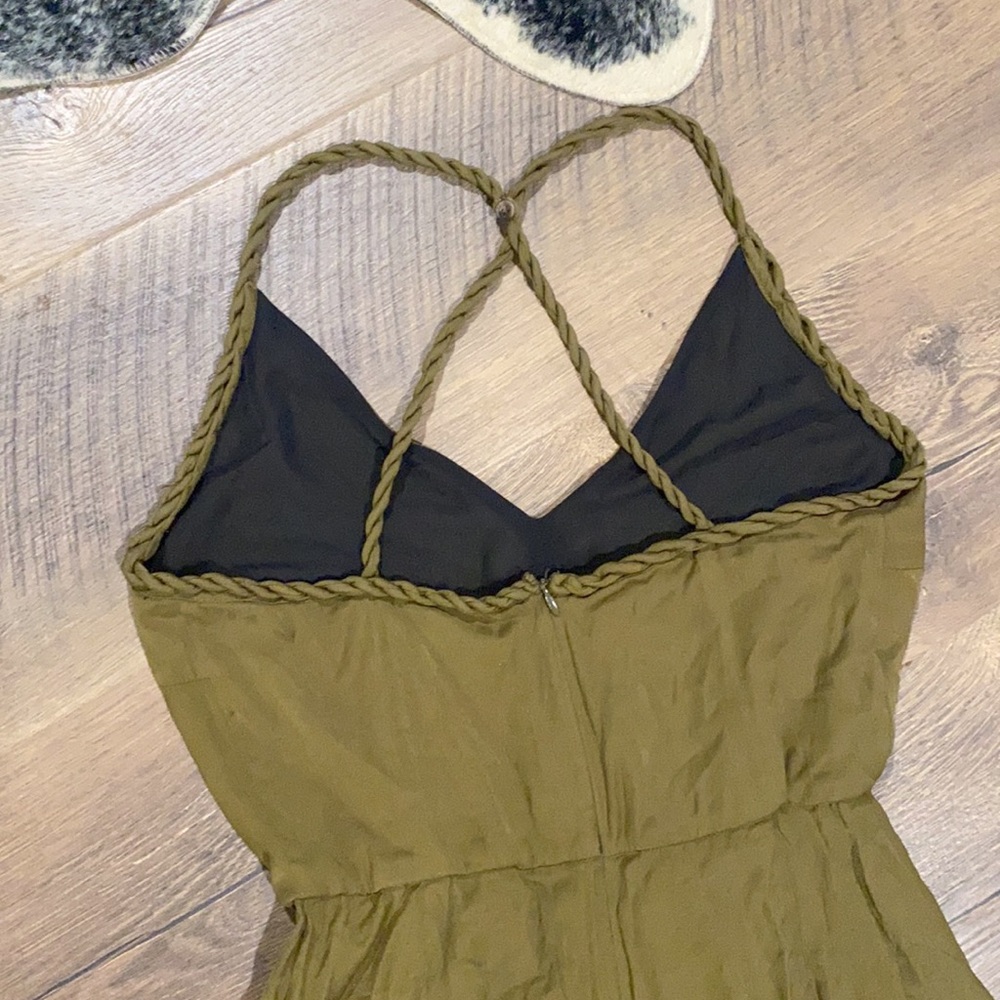Zara Collection || Olive Green Silk Jumper Suit - Picture 6 of 11
